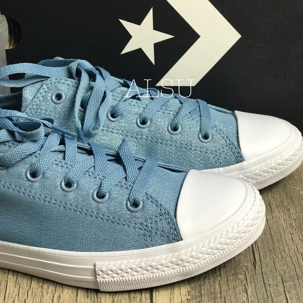 Converse Ctas OX Washed Denim Blue Silver W AUTHEN - Picture 7 of 8